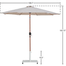 Meridian Fiji Beige Fabric / Matte White Aluminum Patio Umbrella with Base Sets IMAGE 19