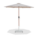 Meridian Fiji Beige Fabric / Matte White Aluminum Patio Umbrella with Base Sets IMAGE 1