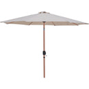 Meridian Fiji Beige Fabric / Matte White Aluminum Patio Umbrella with Base Sets IMAGE 3