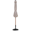 Meridian Fiji Beige Fabric / Matte Black Aluminum Patio Umbrella with Base Sets IMAGE 11