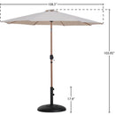 Meridian Fiji Beige Fabric / Matte Black Aluminum Patio Umbrella with Base Sets IMAGE 16