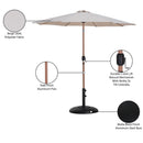 Meridian Fiji Beige Fabric / Matte Black Aluminum Patio Umbrella with Base Sets IMAGE 17