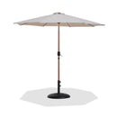 Meridian Fiji Beige Fabric / Matte Black Aluminum Patio Umbrella with Base Sets IMAGE 1