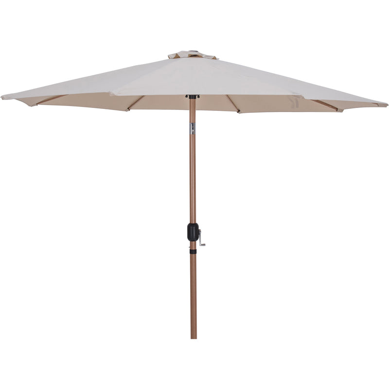Meridian Fiji Beige Fabric / Matte Black Aluminum Patio Umbrella with Base Sets IMAGE 3