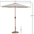 Meridian Fiji Beige Fabric / Teak Aluminum Patio Umbrella with Base Sets IMAGE 16
