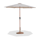 Meridian Fiji Beige Fabric / Teak Aluminum Patio Umbrella with Base Sets IMAGE 1