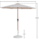 Meridian Fiji Beige Fabric / Matte White Aluminum Patio Umbrella with Base Sets IMAGE 16