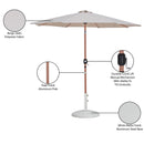 Meridian Fiji Beige Fabric / Matte White Aluminum Patio Umbrella with Base Sets IMAGE 17