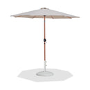 Meridian Fiji Beige Fabric / Matte White Aluminum Patio Umbrella with Base Sets IMAGE 1
