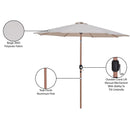 Meridian Fiji Beige Fabric Patio Umbrellas IMAGE 11