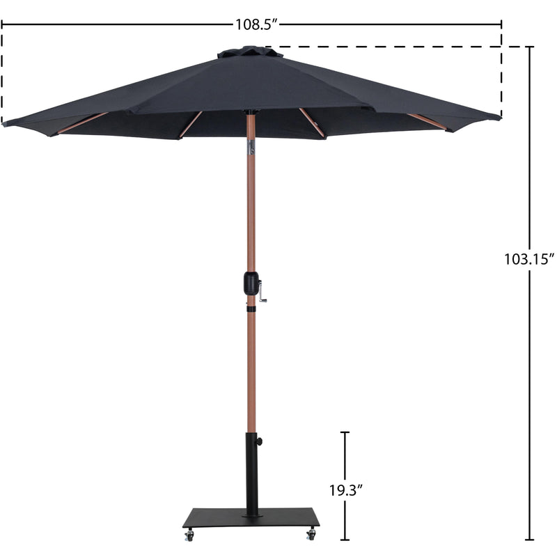 Meridian Fiji Black Fabric / Matte Black Aluminum Patio Umbrella with Base Sets IMAGE 19