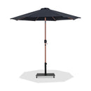 Meridian Fiji Black Fabric / Matte Black Aluminum Patio Umbrella with Base Sets IMAGE 1
