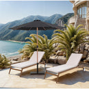 Meridian Fiji Black Fabric / Matte Black Aluminum Patio Umbrella with Base Sets IMAGE 2