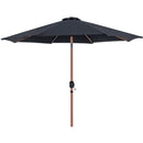 Meridian Fiji Black Fabric / Matte Black Aluminum Patio Umbrella with Base Sets IMAGE 3