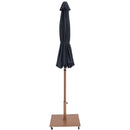 Meridian Fiji Black Fabric / Teak Aluminum Patio Umbrella with Base Sets IMAGE 14