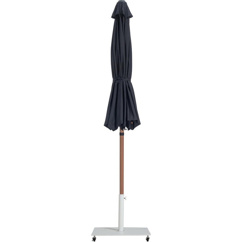 Meridian Fiji Black Fabric / Matte White Aluminum Patio Umbrella with Base Sets IMAGE 14