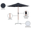 Meridian Fiji Black Fabric / Matte White Aluminum Patio Umbrella with Base Sets IMAGE 20