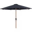 Meridian Fiji Black Fabric / Matte White Aluminum Patio Umbrella with Base Sets IMAGE 3