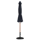 Meridian Fiji Black Fabric / Matte Black Aluminum Patio Umbrella with Base Sets IMAGE 11