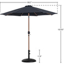 Meridian Fiji Black Fabric / Matte Black Aluminum Patio Umbrella with Base Sets IMAGE 16
