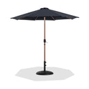 Meridian Fiji Black Fabric / Matte Black Aluminum Patio Umbrella with Base Sets IMAGE 1