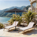 Meridian Fiji Black Fabric / Matte Black Aluminum Patio Umbrella with Base Sets IMAGE 2