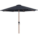 Meridian Fiji Black Fabric / Matte Black Aluminum Patio Umbrella with Base Sets IMAGE 3