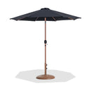 Meridian Fiji Black Fabric / Teak Aluminum Patio Umbrella with Base Sets IMAGE 1