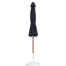 Meridian Fiji Black Fabric / Matte White Aluminum Patio Umbrella with Base Sets IMAGE 11