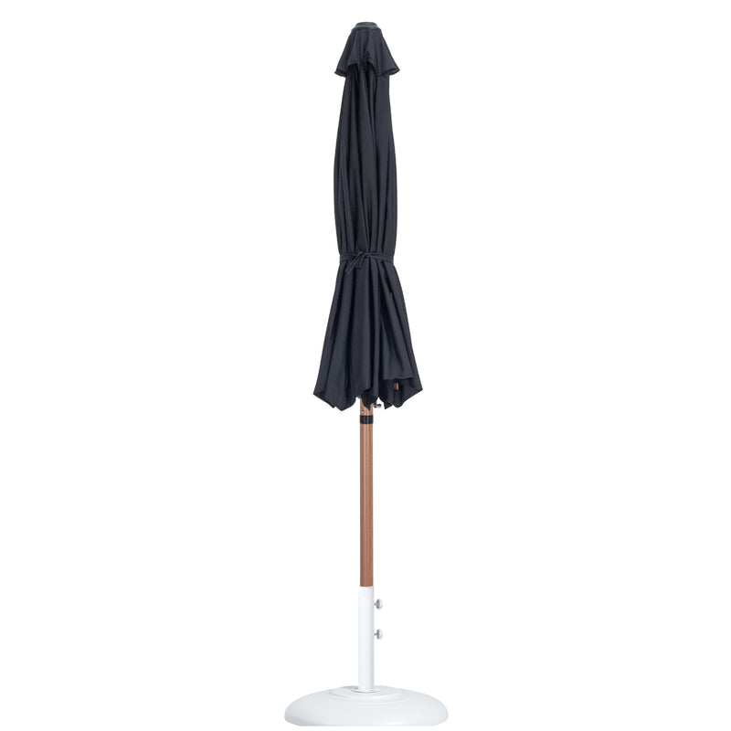 Meridian Fiji Black Fabric / Matte White Aluminum Patio Umbrella with Base Sets IMAGE 11