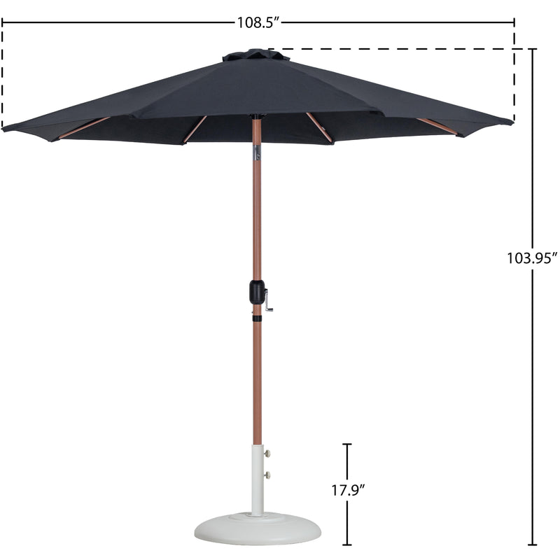 Meridian Fiji Black Fabric / Matte White Aluminum Patio Umbrella with Base Sets IMAGE 16