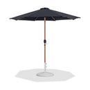 Meridian Fiji Black Fabric / Matte White Aluminum Patio Umbrella with Base Sets IMAGE 1