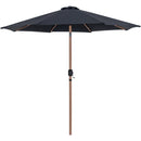 Meridian Fiji Black Fabric / Matte White Aluminum Patio Umbrella with Base Sets IMAGE 3