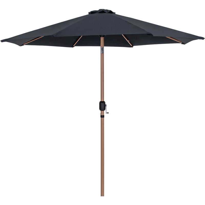 Meridian Fiji Black Fabric / Matte White Aluminum Patio Umbrella with Base Sets IMAGE 3