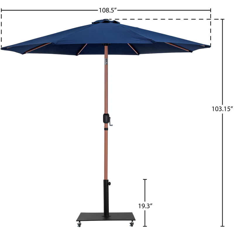 Meridian Fiji Navy Fabric / Matte Black Aluminum Patio Umbrella with Base Sets IMAGE 19