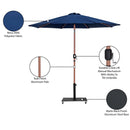 Meridian Fiji Navy Fabric / Matte Black Aluminum Patio Umbrella with Base Sets IMAGE 20