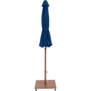Meridian Fiji Navy Fabric / Teak Aluminum Patio Umbrella with Base Sets IMAGE 14