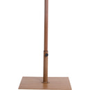 Meridian Fiji Navy Fabric / Teak Aluminum Patio Umbrella with Base Sets IMAGE 5