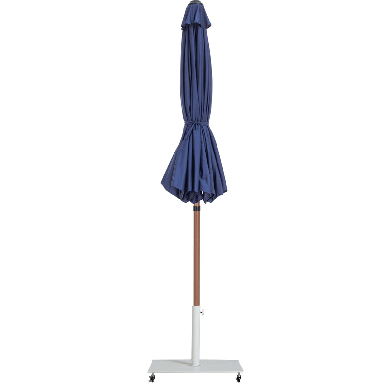 Meridian Fiji Navy Fabric / Matte White Aluminum Patio Umbrella with Base Sets IMAGE 14
