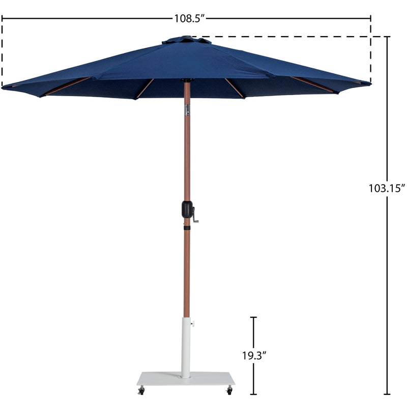 Meridian Fiji Navy Fabric / Matte White Aluminum Patio Umbrella with Base Sets IMAGE 19