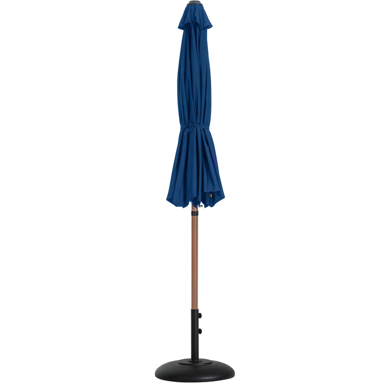 Meridian Fiji Navy Fabric / Matte Black Aluminum Patio Umbrella with Base Sets IMAGE 11
