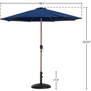 Meridian Fiji Navy Fabric / Matte Black Aluminum Patio Umbrella with Base Sets IMAGE 16