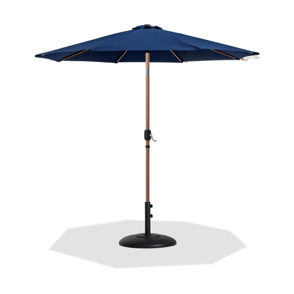 Meridian Fiji Navy Fabric / Matte Black Aluminum Patio Umbrella with Base Sets IMAGE 1