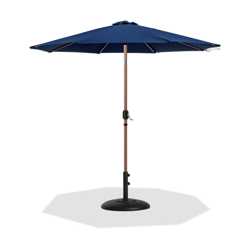 Meridian Fiji Navy Fabric / Matte Black Aluminum Patio Umbrella with Base Sets IMAGE 1