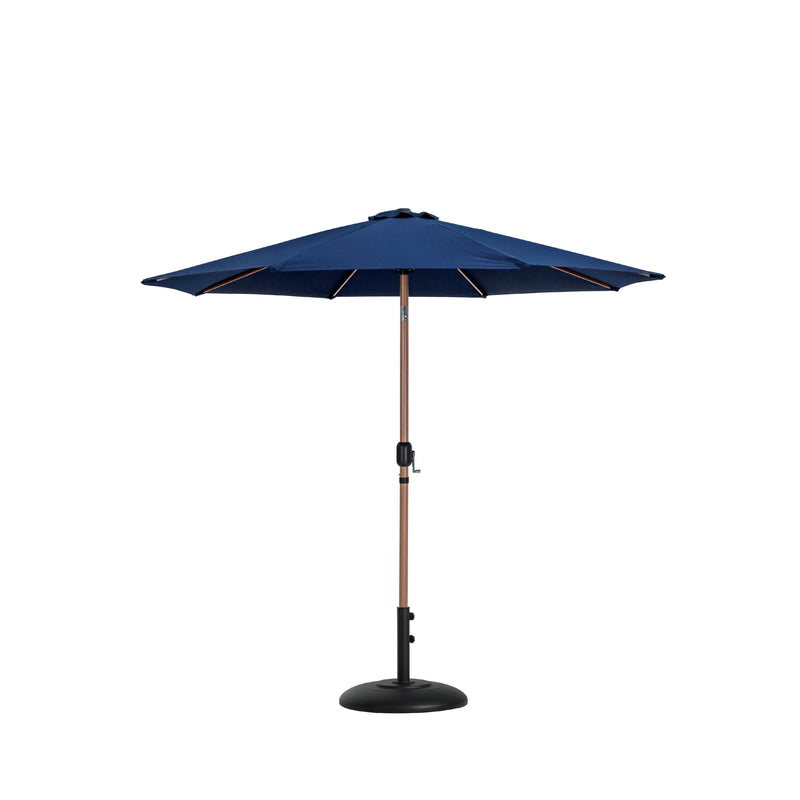 Meridian Fiji Navy Fabric / Matte Black Aluminum Patio Umbrella with Base Sets IMAGE 3