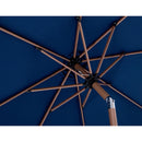 Meridian Fiji Navy Fabric / Teak Aluminum Patio Umbrella with Base Sets IMAGE 14