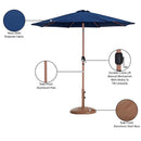 Meridian Fiji Navy Fabric / Teak Aluminum Patio Umbrella with Base Sets IMAGE 17