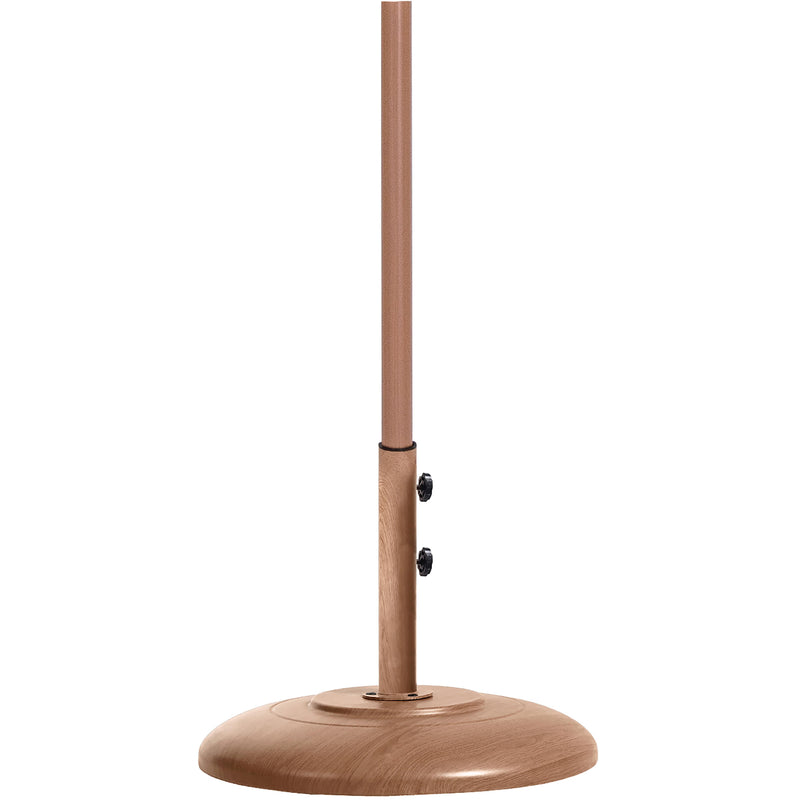 Meridian Fiji Navy Fabric / Teak Aluminum Patio Umbrella with Base Sets IMAGE 4