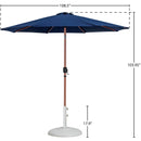 Meridian Fiji Navy Fabric / Matte White Aluminum Patio Umbrella with Base Sets IMAGE 16