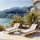 Meridian Fiji Navy Fabric / Matte White Aluminum Patio Umbrella with Base Sets IMAGE 2